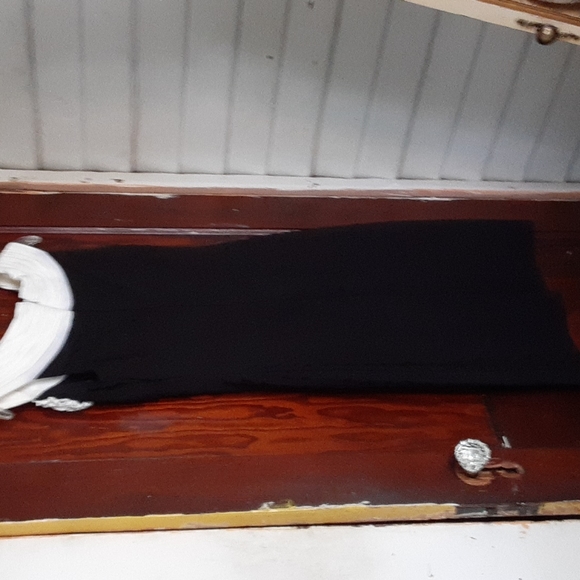 Adrianna Papell sz 8 cocktail dress with chiffon neckline and white flower - Picture 7 of 7